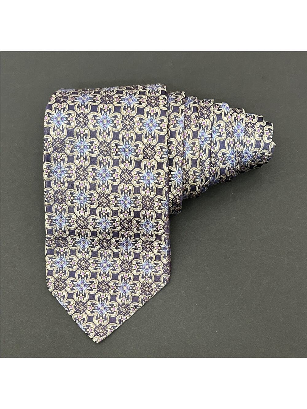 Hickey Freeman Multicolored Woven Floral Tie, 100% Silk